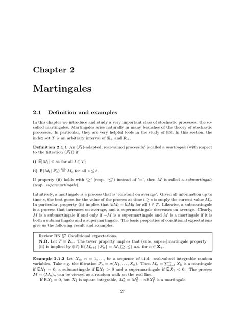 17.1: Introduction to Martingalges .